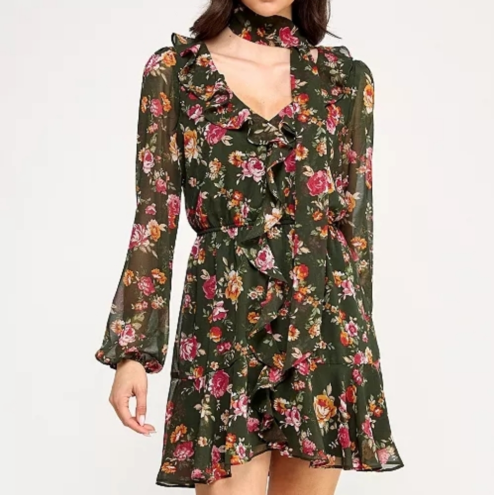 Floral Chiffon Dress - Picture 5 of 11